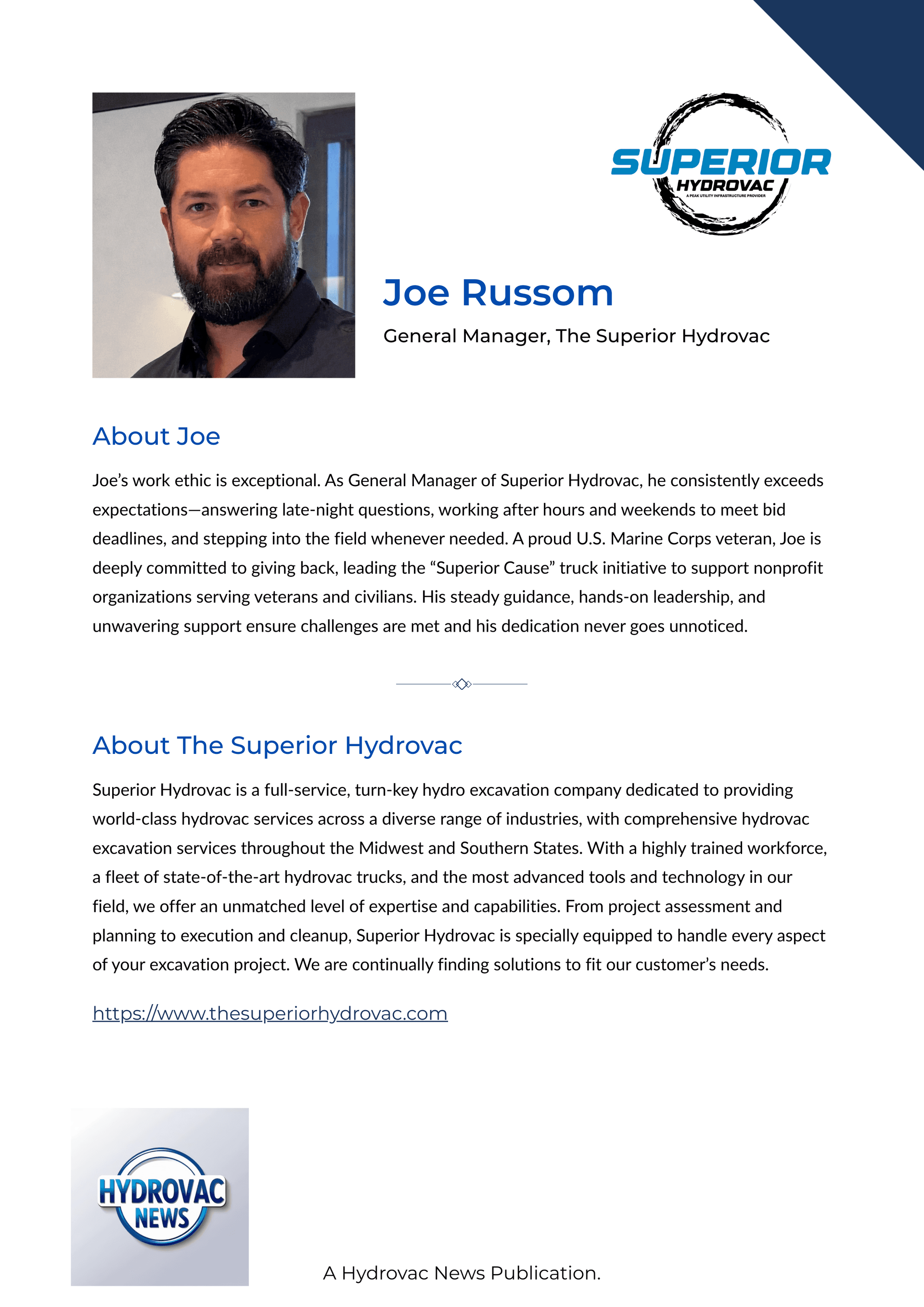 Joe Russom - The Superior Hydrovac